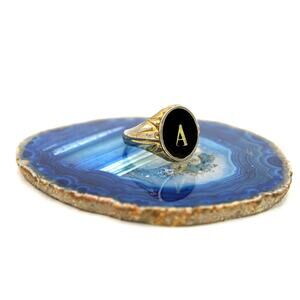 Silver-tone with Gold Accent A Signet Ring